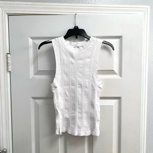 Zara White Detail Ribbed Tank